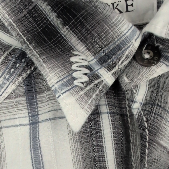 Men’s BKE Blue & White Striped Cotton Denim Shirt Size XL​ - Picture 5 of 12